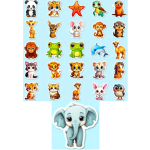 Cute Big Eye Animal Stickers 10's - sold assorted